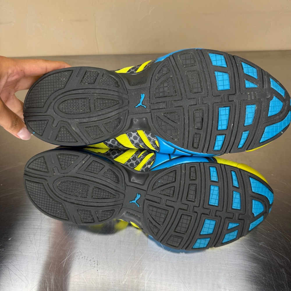 RARE Vtg Y2k Puma Running Shoes Womens Yellow Blue Size 10 2000s - Picture 5 of 9